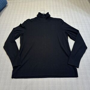 Lord & Taylor Black Turtleneck Knit Sweater Womens XL Classic Travel Minimalist